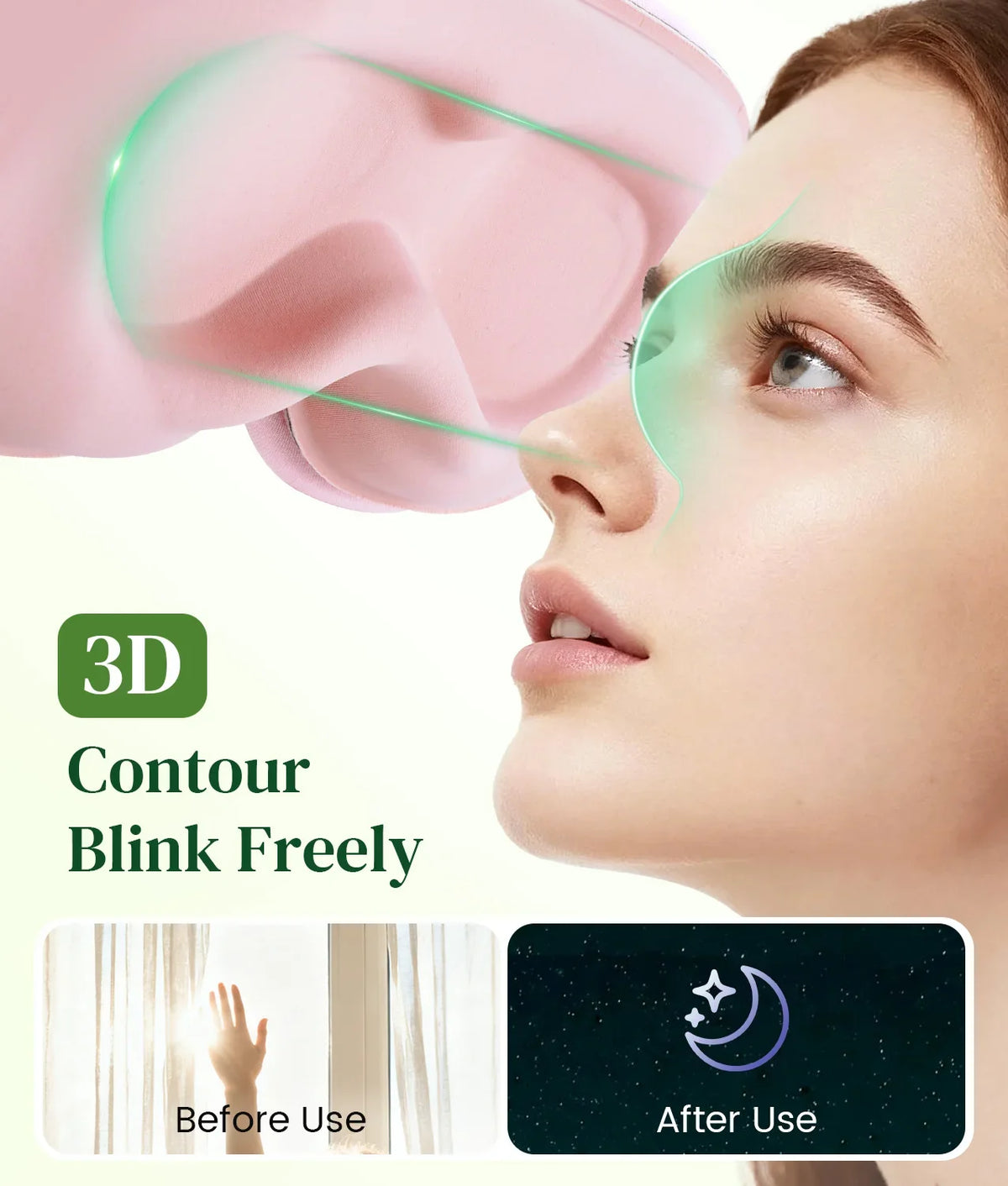 Serene Sleep | Bluetooth 5.4 3D Eye Mask with Zero Side Pressure | Breathable & Light Blocking for Ultimate Comfort