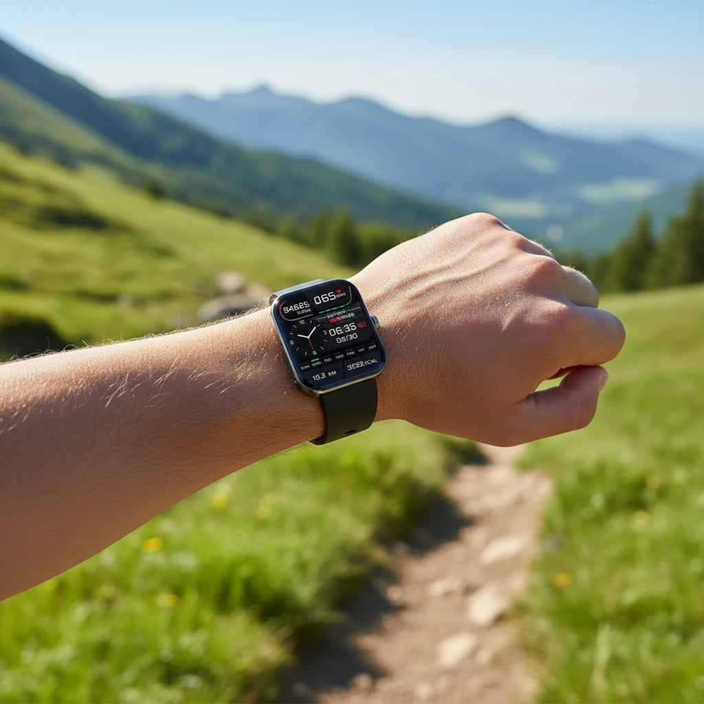 HealthMate | Montre intelligente de fitness avec suivi de la tension artérielle et appels Bluetooth | Design élégant pour le suivi quotidien de votre bien-être