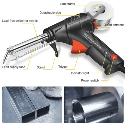 Portable Electric Soldering Iron with 20-Second Quick Heat-Up for Precision Joining & Repair Work | Dual-Function Joining Tool for