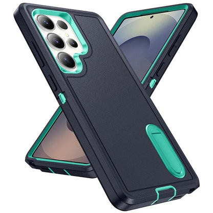 Rugged Armor Phone Case for Samsung Galaxy with Built-In Kickstand & Camera Protection | Military Grade Impact Resistant Cover