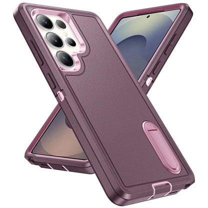 Rugged Armor Phone Case for Samsung Galaxy with Built-In Kickstand & Camera Protection | Military Grade Impact Resistant Cover