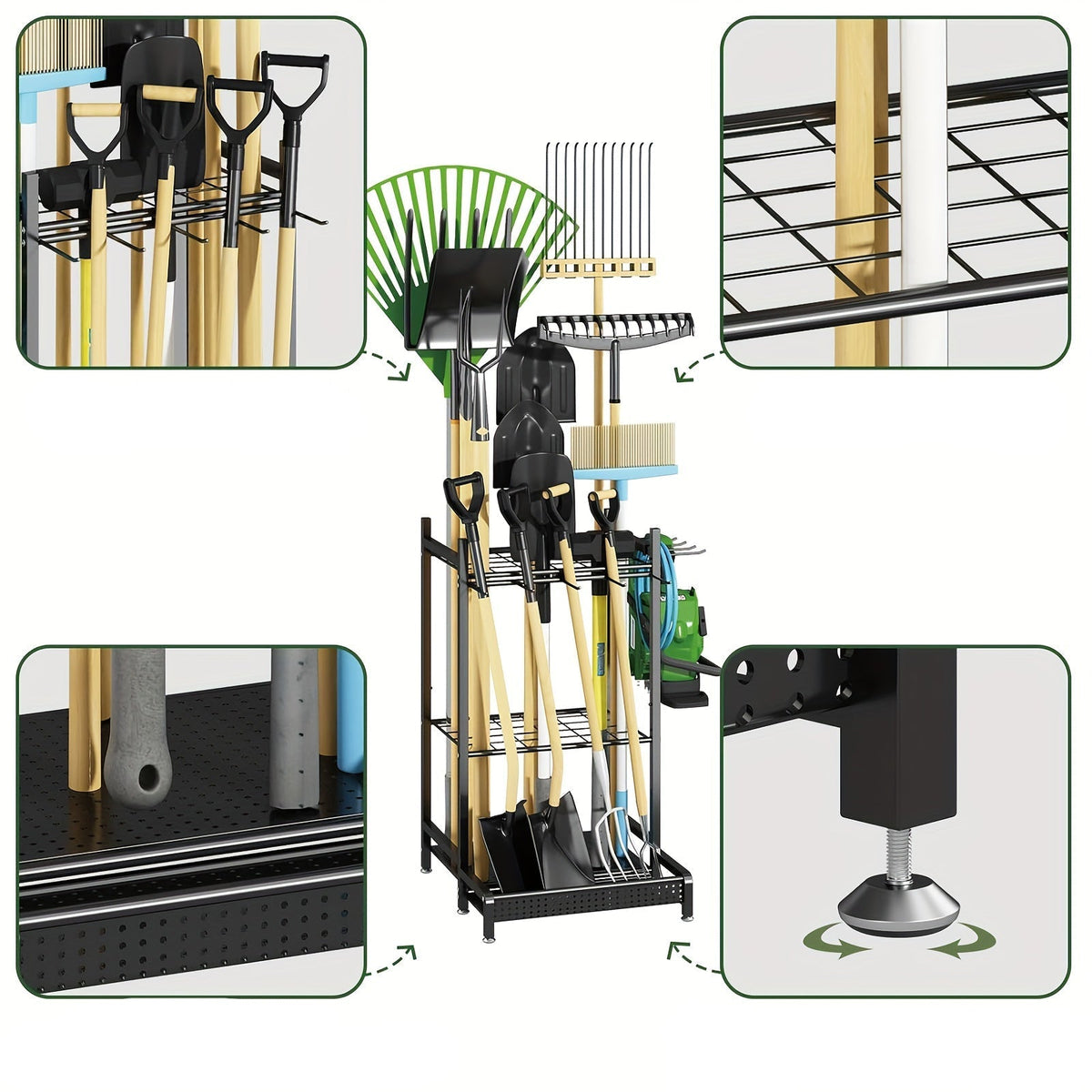 Sturdy Metal Tool Organizer for Outdoor Spaces