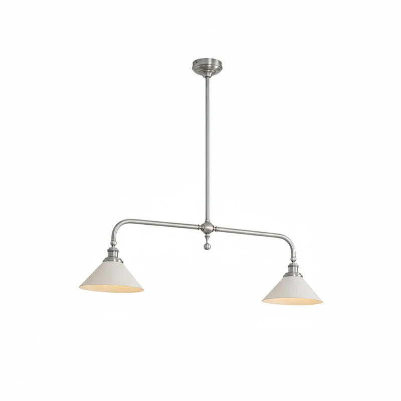 Dual-Head Island Pendant Light with Adjustable Height – Aluminum & Ceramic Shades for Kitchen, Dining Room & Living Space – Dimmable LED Fix