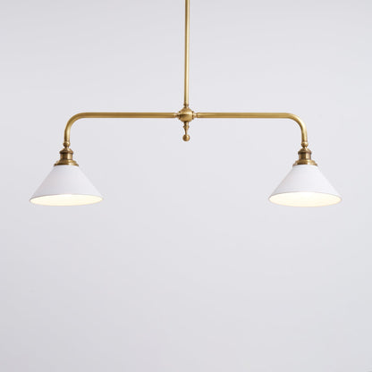 Dual-Head Island Pendant Light with Adjustable Height – Aluminum & Ceramic Shades for Kitchen, Dining Room & Living Space – Dimmable LED Fix