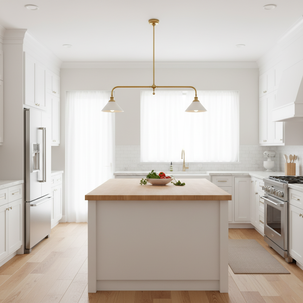 Dual-Head Island Pendant Light with Adjustable Height – Aluminum & Ceramic Shades for Kitchen, Dining Room & Living Space – Dimmable LED Fix