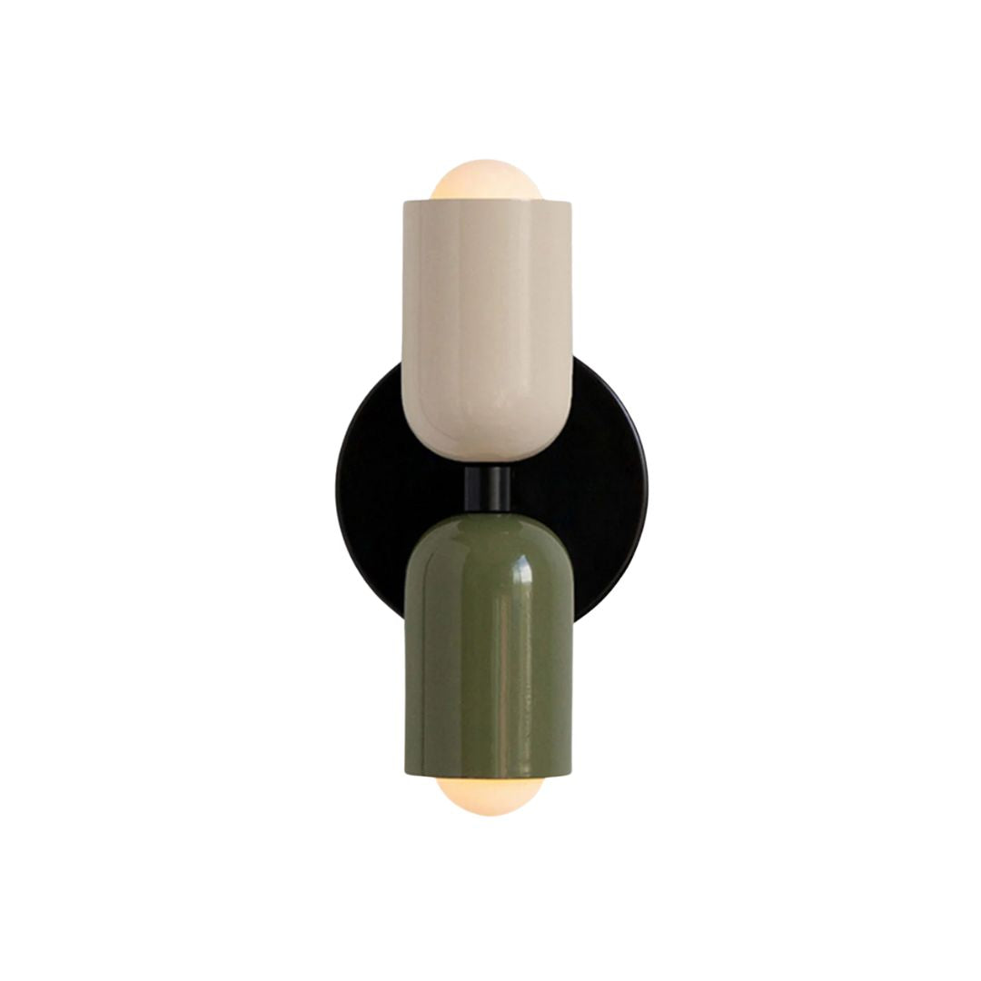 Glass Sconce Dual-Direction Fixture Green 4.7 in Contemporary Bedside Hallway Uplighter Downlighter for Home Apartment Lounge Passage Ambien