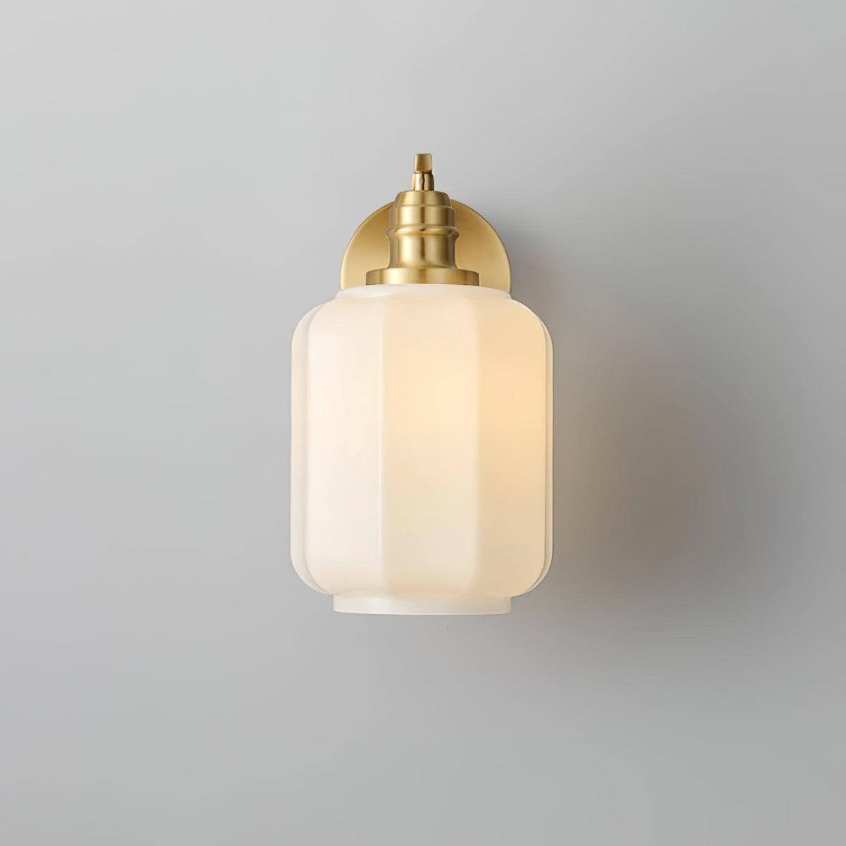 Indoor Sconce Light with Milky Shade and Antique Metal Frame for Hallway Bedroom Living Room Entryway Ambient Glow Fixture 9.8 in Tall