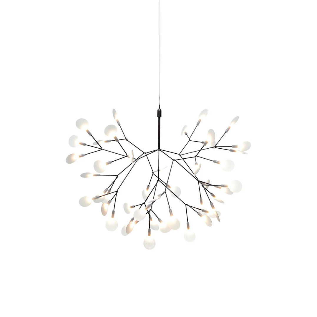 Plafonnier LED branche organique en métal blanc et acrylique pour salle à manger à hauts plafonds, lustre moderne décoratif, dimmable, ajustable, S