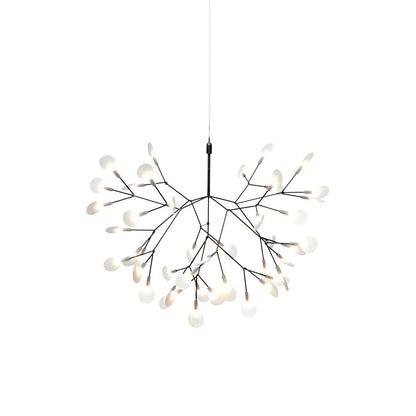 Plafonnier LED branche organique en métal blanc et acrylique pour salle à manger à hauts plafonds, lustre moderne décoratif, dimmable, ajustable, S