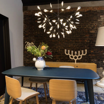 Plafonnier LED branche organique en métal blanc et acrylique pour salle à manger à hauts plafonds, lustre moderne décoratif, dimmable, ajustable, S