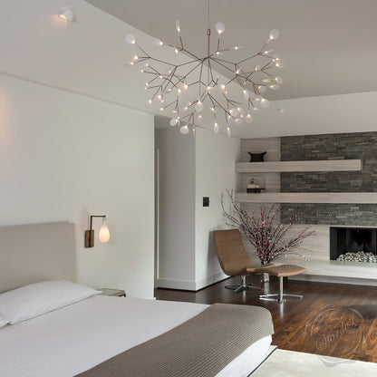 Plafonnier LED branche organique en métal blanc et acrylique pour salle à manger à hauts plafonds, lustre moderne décoratif, dimmable, ajustable, S
