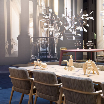 Plafonnier LED branche organique en métal blanc et acrylique pour salle à manger à hauts plafonds, lustre moderne décoratif, dimmable, ajustable, S