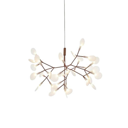 Plafonnier LED branche organique en métal blanc et acrylique pour salle à manger à hauts plafonds, lustre moderne décoratif, dimmable, ajustable, S