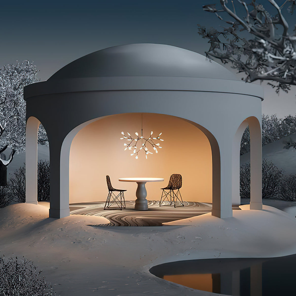 Plafonnier LED branche organique en métal blanc et acrylique pour salle à manger à hauts plafonds, lustre moderne décoratif, dimmable, ajustable, S
