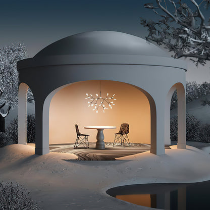 Plafonnier LED branche organique en métal blanc et acrylique pour salle à manger à hauts plafonds, lustre moderne décoratif, dimmable, ajustable, S