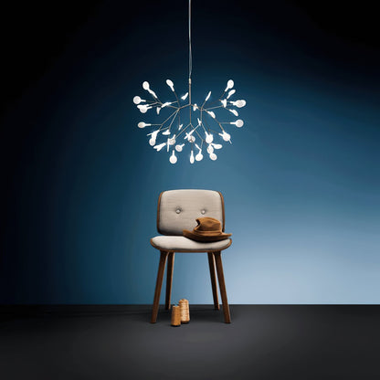 Plafonnier LED branche organique en métal blanc et acrylique pour salle à manger à hauts plafonds, lustre moderne décoratif, dimmable, ajustable, S