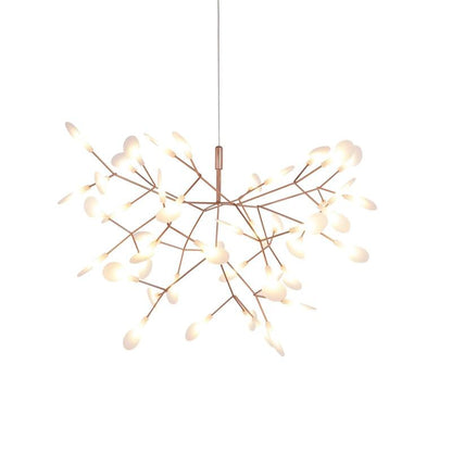 Plafonnier LED branche organique en métal blanc et acrylique pour salle à manger à hauts plafonds, lustre moderne décoratif, dimmable, ajustable, S
