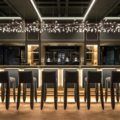Plafonnier LED branche organique en métal blanc et acrylique pour salle à manger à hauts plafonds, lustre moderne décoratif, dimmable, ajustable, S