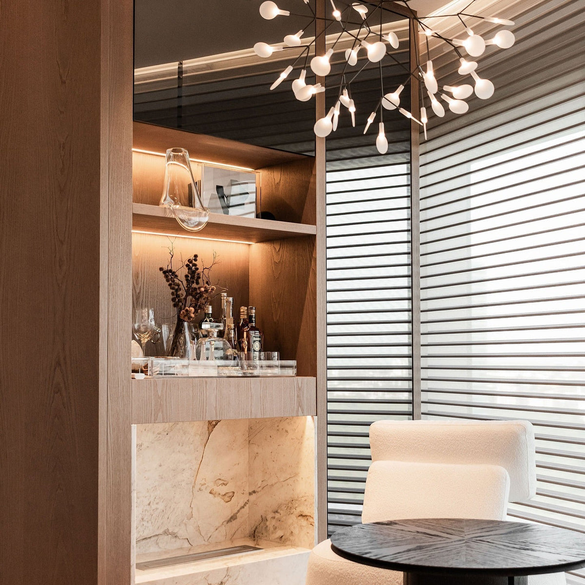 Plafonnier LED branche organique en métal blanc et acrylique pour salle à manger à hauts plafonds, lustre moderne décoratif, dimmable, ajustable, S