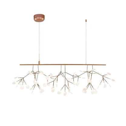 Plafonnier LED branche organique en métal blanc et acrylique pour salle à manger à hauts plafonds, lustre moderne décoratif, dimmable, ajustable, S