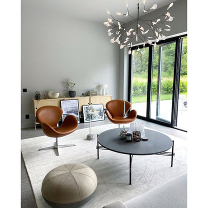 Plafonnier LED branche organique en métal blanc et acrylique pour salle à manger à hauts plafonds, lustre moderne décoratif, dimmable, ajustable, S