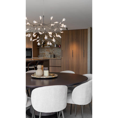 Plafonnier LED branche organique en métal blanc et acrylique pour salle à manger à hauts plafonds, lustre moderne décoratif, dimmable, ajustable, S
