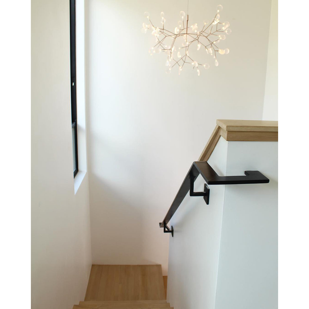 Plafonnier LED branche organique en métal blanc et acrylique pour salle à manger à hauts plafonds, lustre moderne décoratif, dimmable, ajustable, S