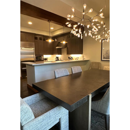 Plafonnier LED branche organique en métal blanc et acrylique pour salle à manger à hauts plafonds, lustre moderne décoratif, dimmable, ajustable, S