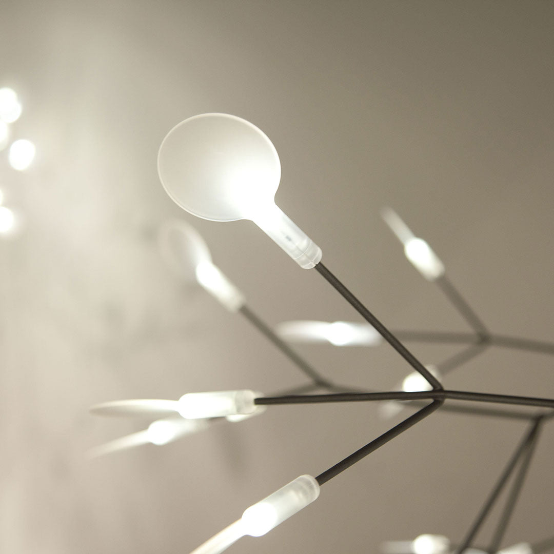 Plafonnier LED branche organique en métal blanc et acrylique pour salle à manger à hauts plafonds, lustre moderne décoratif, dimmable, ajustable, S