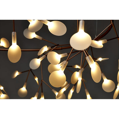 Plafonnier LED branche organique en métal blanc et acrylique pour salle à manger à hauts plafonds, lustre moderne décoratif, dimmable, ajustable, S