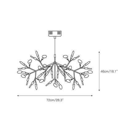 Plafonnier LED branche organique en métal blanc et acrylique pour salle à manger à hauts plafonds, lustre moderne décoratif, dimmable, ajustable, S