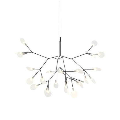 Plafonnier LED branche organique en métal blanc et acrylique pour salle à manger à hauts plafonds, lustre moderne décoratif, dimmable, ajustable, S