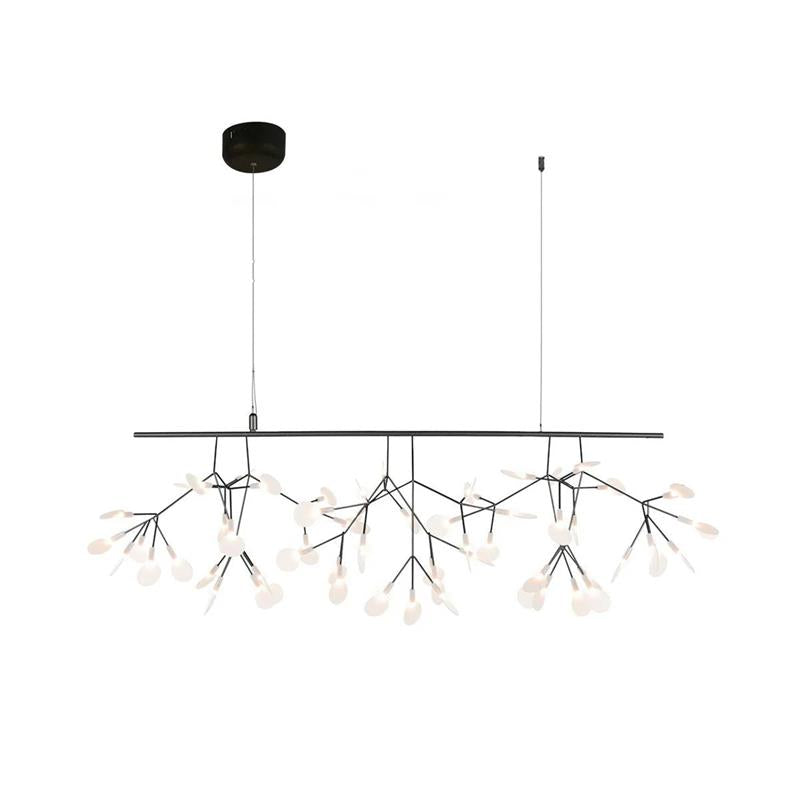 Plafonnier LED branche organique en métal blanc et acrylique pour salle à manger à hauts plafonds, lustre moderne décoratif, dimmable, ajustable, S
