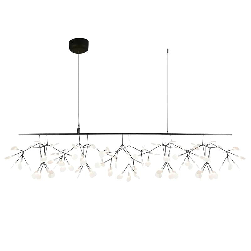Plafonnier LED branche organique en métal blanc et acrylique pour salle à manger à hauts plafonds, lustre moderne décoratif, dimmable, ajustable, S