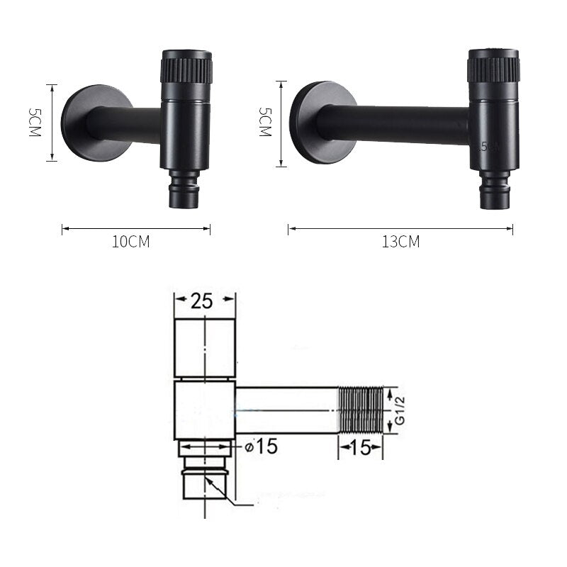 Wall-Mount Outdoor Garden Faucet | Cold Water Hose Spigot with Brass Valve & Stainless Steel Body for Yard, Patio & Balcony