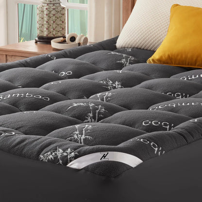 Surmatelas en bambou matelassé ultra doux, rafraîchissant, pour lit simple, queen ou king, surmatelas non toxique pour usage hôtelier