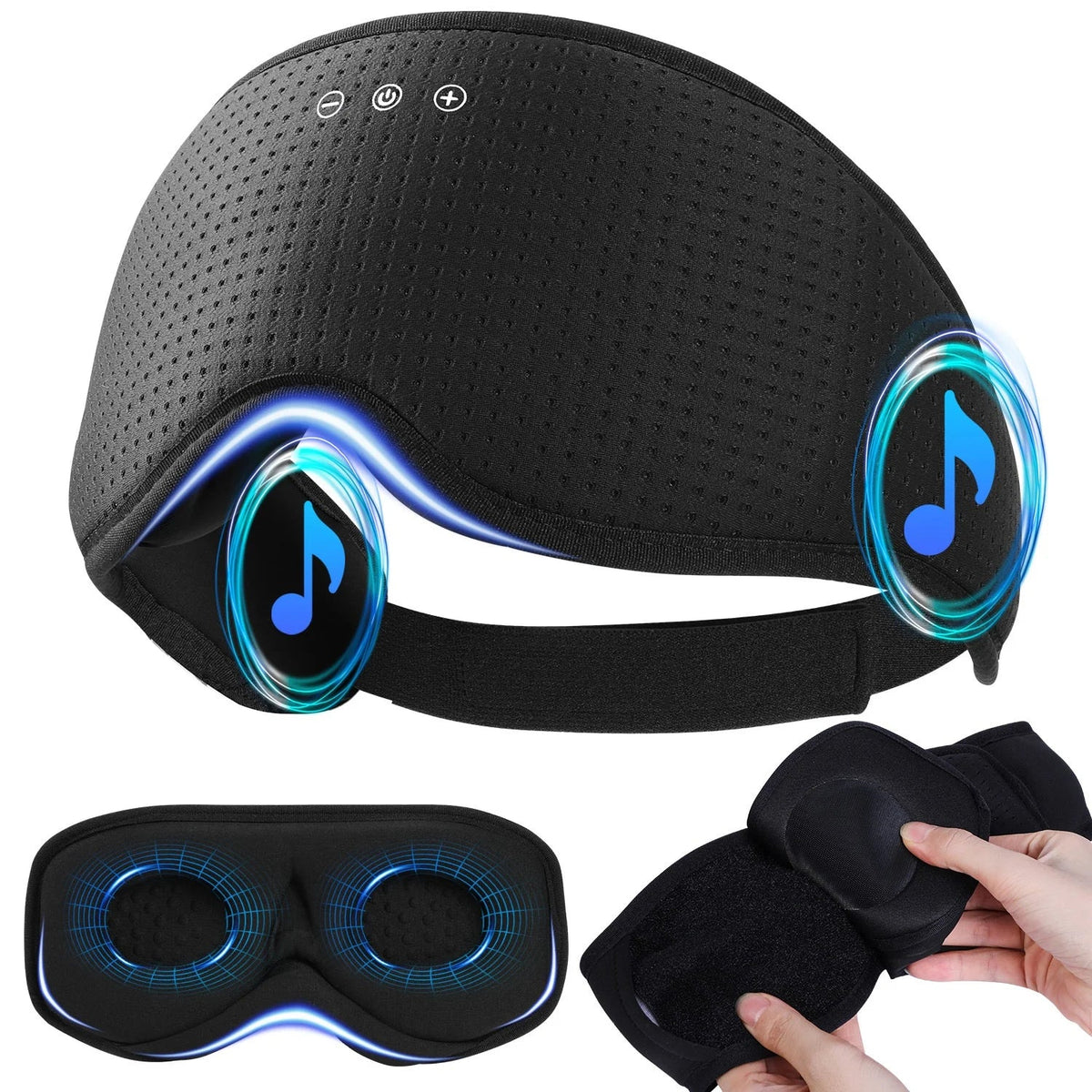 DreamGuard | Bluetooth 3D Sleep Mask with Light Blocking & Breathable Fabric | Perfect Eye Protector for Office Naps