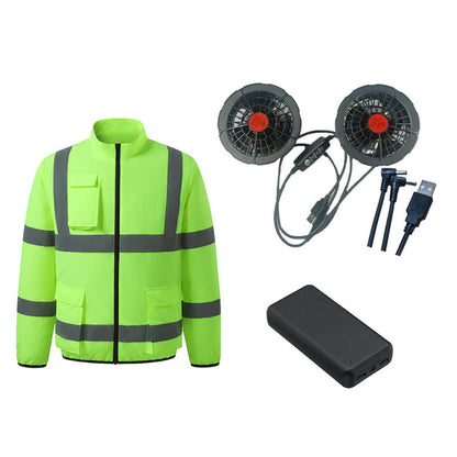 Ortekor High-Performance Cooling Vest with Built-in Fans & Reflective Stripes for Men