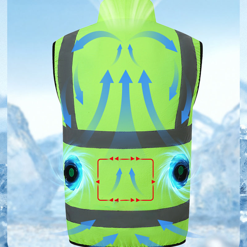 Ortekor High-Performance Cooling Vest with Built-in Fans & Reflective Stripes for Men