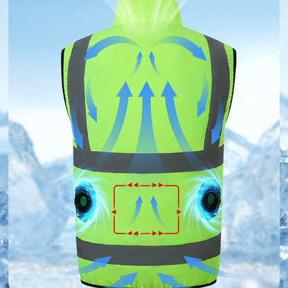 Ortekor High-Performance Cooling Vest with Built-in Fans & Reflective Stripes for Men