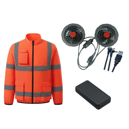 Ortekor High-Performance Cooling Vest with Built-in Fans & Reflective Stripes for Men