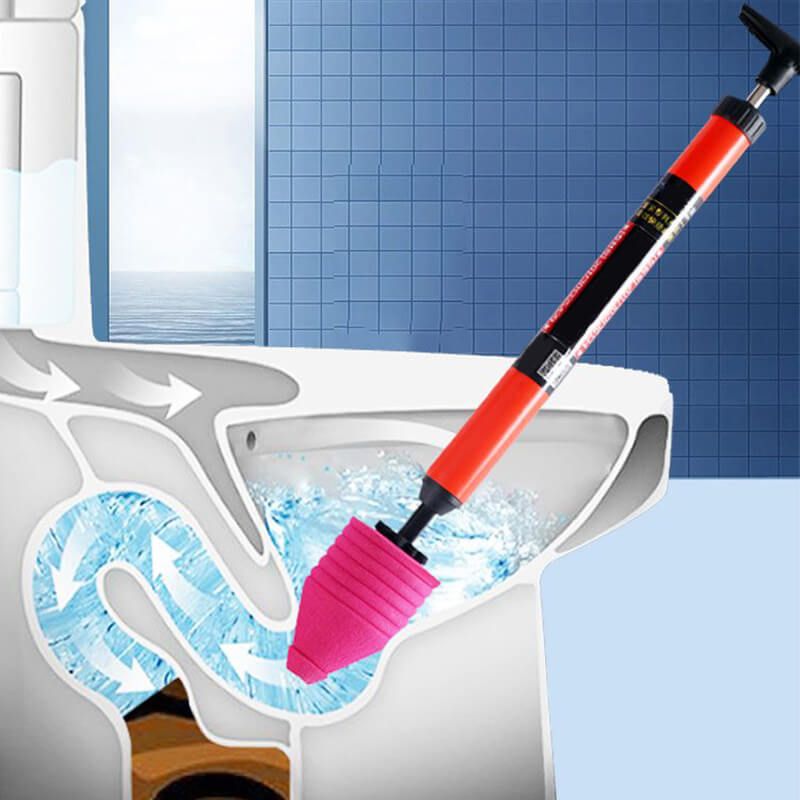 Air-Powered Drain Blaster for Clogged Toilets – ABS Construction Ergonomic Handle Mess-Free Unclogging Tool 0-8 PSI Pressure System