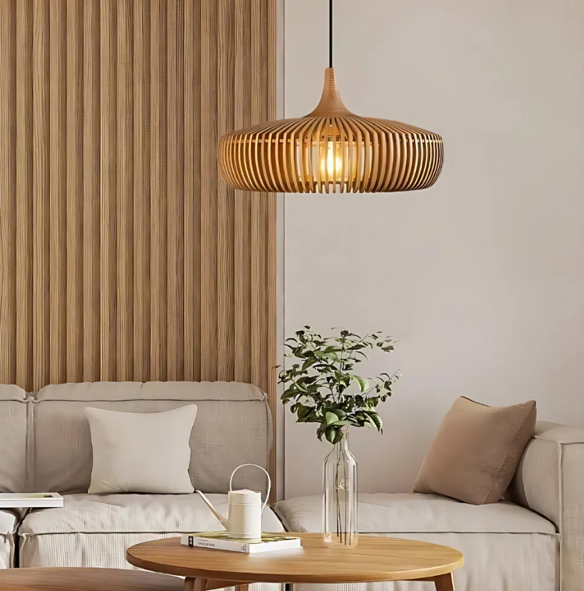 Hinori | Ceiling Light Pendant with Solid Wood Design | Japandi Style for Warm Ambiance