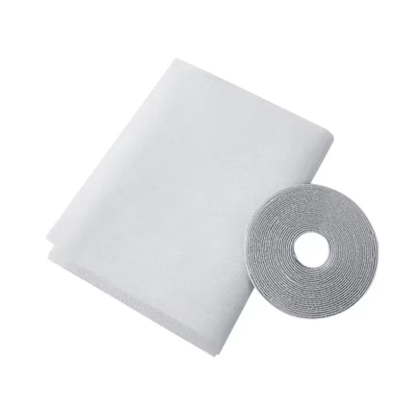 Adjustable Window Screen Mesh with Hook-and-Loop Fastener for Bug Protection in Homes and Doors