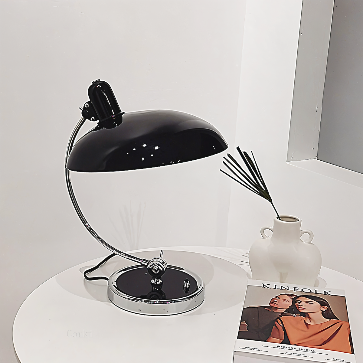 Adjustable Iron Dome Desk Lamp with Swivel Arm Classic Retro Office Task Light for Reading Workstation Nightstand Study Room 16.7 in Tall