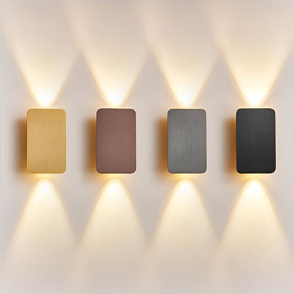 Applique murale LED en aluminium 6W, éclairage indirect haut/bas, 6 po, rectangulaire, montage encastré moderne pour couloirs, chambres et salons