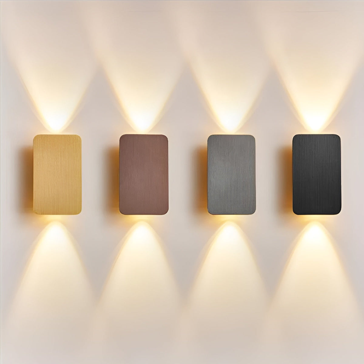 Applique murale LED en aluminium 6W, éclairage indirect haut/bas, 6 po, rectangulaire, montage encastré moderne pour couloirs, chambres et salons