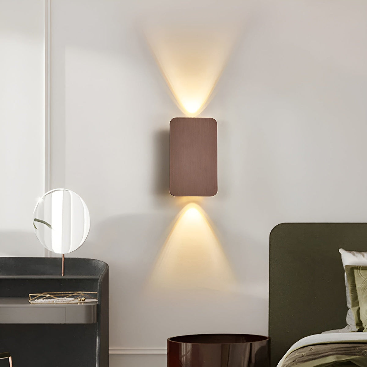 Applique murale LED en aluminium 6W, éclairage indirect haut/bas, 6 po, rectangulaire, montage encastré moderne pour couloirs, chambres et salons
