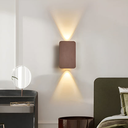 Applique murale LED en aluminium 6W, éclairage indirect haut/bas, 6 po, rectangulaire, montage encastré moderne pour couloirs, chambres et salons