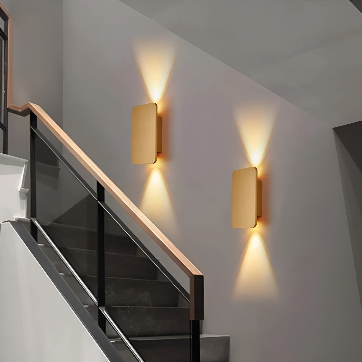 Applique murale LED en aluminium 6W, éclairage indirect haut/bas, 6 po, rectangulaire, montage encastré moderne pour couloirs, chambres et salons